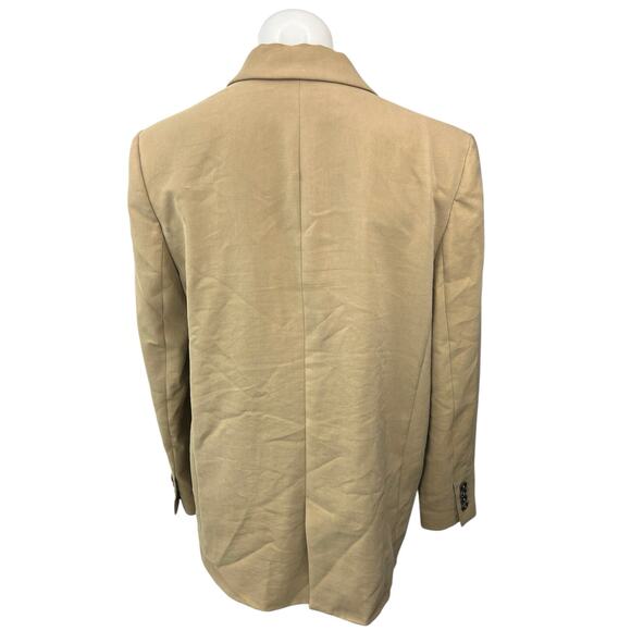 Zara Brown Tan One Button Notch Collar Long Sleeve Blazer Coat Jacket Size M - Picture 2 of 4